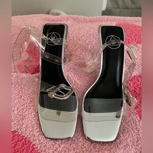 Missguided clear lucite heels size 6